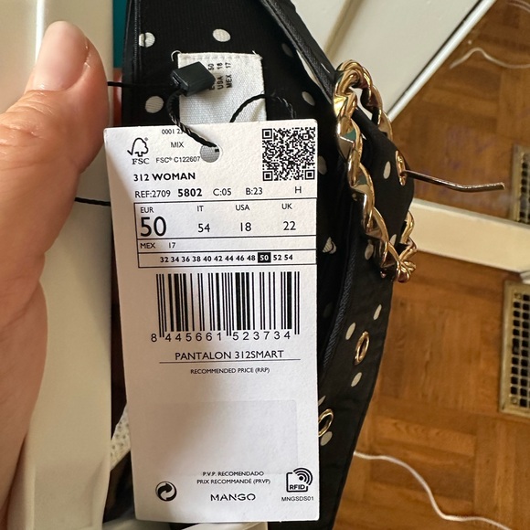 NWT Mango wide legged polka dot trousers size 18 - Picture 6 of 7